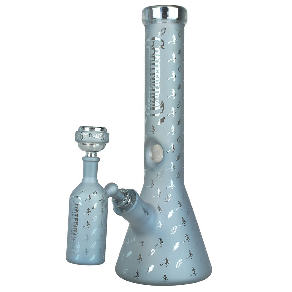 Grateful Dead x Pulsar Bolts And Skellies Glass Beaker Water Pipe Set | 13.75" | 14mm - Image 3