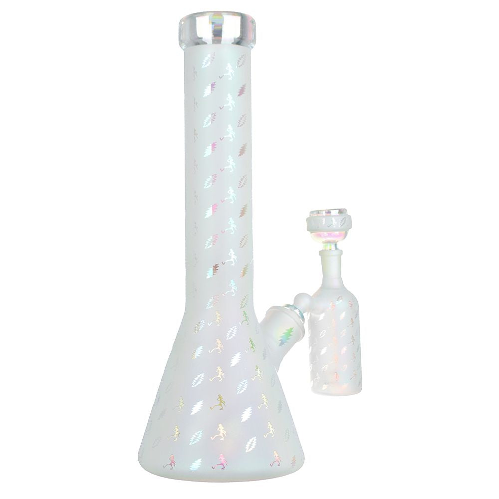 Grateful Dead x Pulsar Bolts And Skellies Glass Beaker Water Pipe Set | 13.75" | 14mm - Image 11