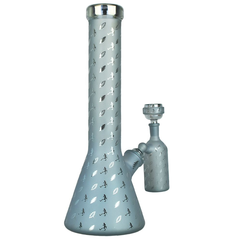 Grateful Dead x Pulsar Bolts And Skellies Glass Beaker Water Pipe Set | 13.75" | 14mm - Image 5