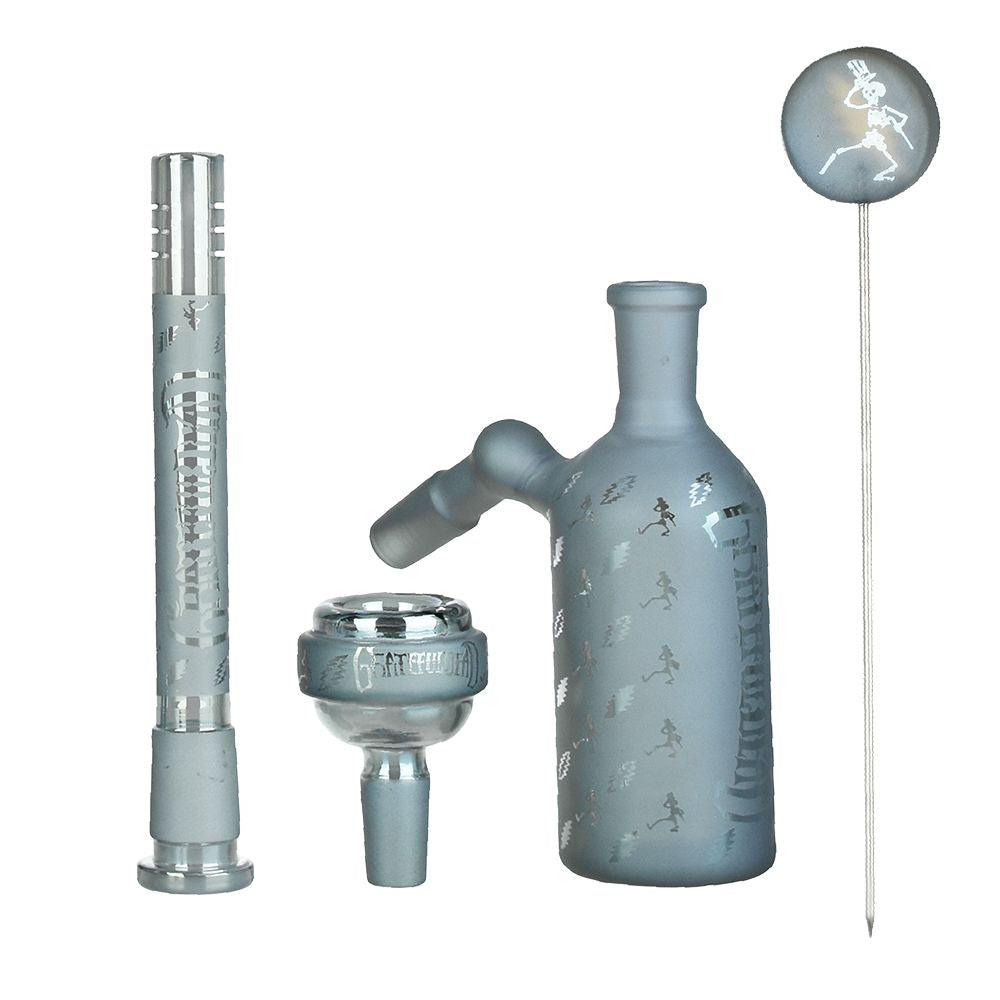 Grateful Dead x Pulsar Bolts And Skellies Glass Beaker Water Pipe Set | 13.75" | 14mm - Image 7