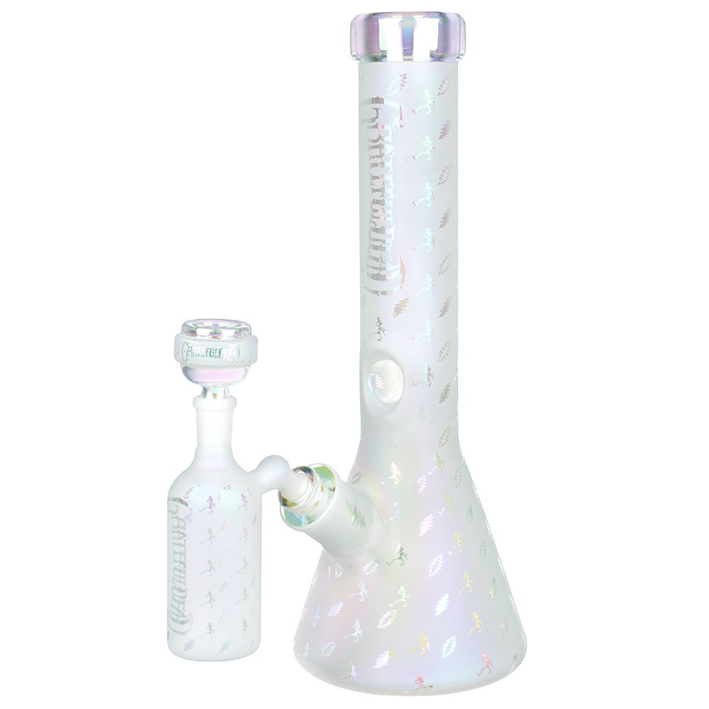 Grateful Dead x Pulsar Bolts And Skellies Glass Beaker Water Pipe Set | 13.75" | 14mm - Image 9