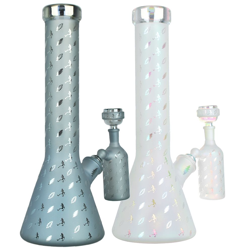 Grateful Dead x Pulsar Bolts And Skellies Glass Beaker Water Pipe Set | 13.75" | 14mm - Image 2