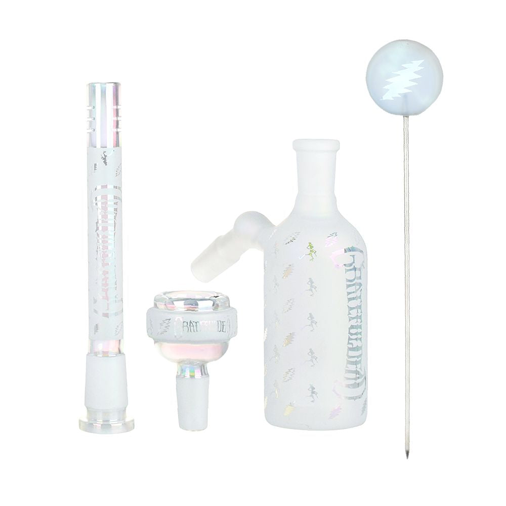 Grateful Dead x Pulsar Bolts And Skellies Glass Beaker Water Pipe Set | 13.75" | 14mm - Image 13