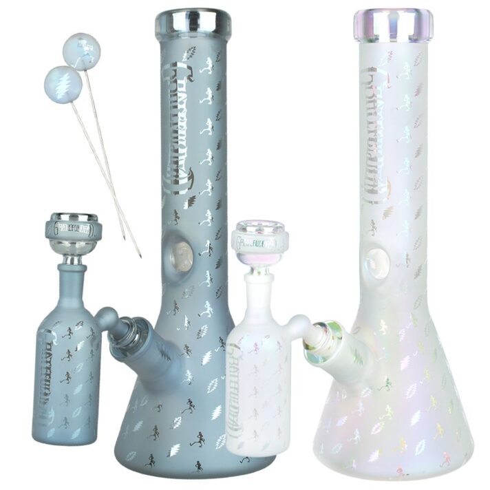 Grateful Dead x Pulsar Bolts And Skellies Glass Beaker Water Pipe Set | 13.75" | 14mm