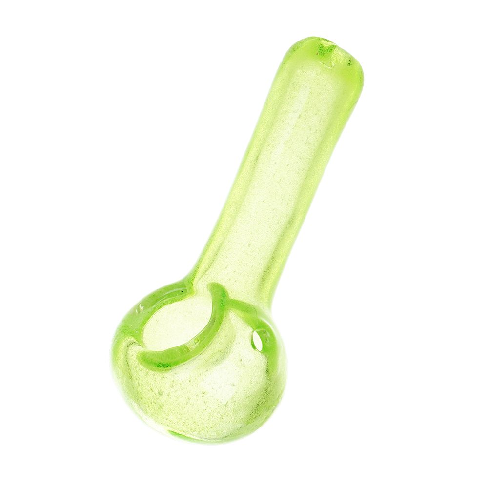Green Glow In Dark Glass Spoon Pipe – 3.75″