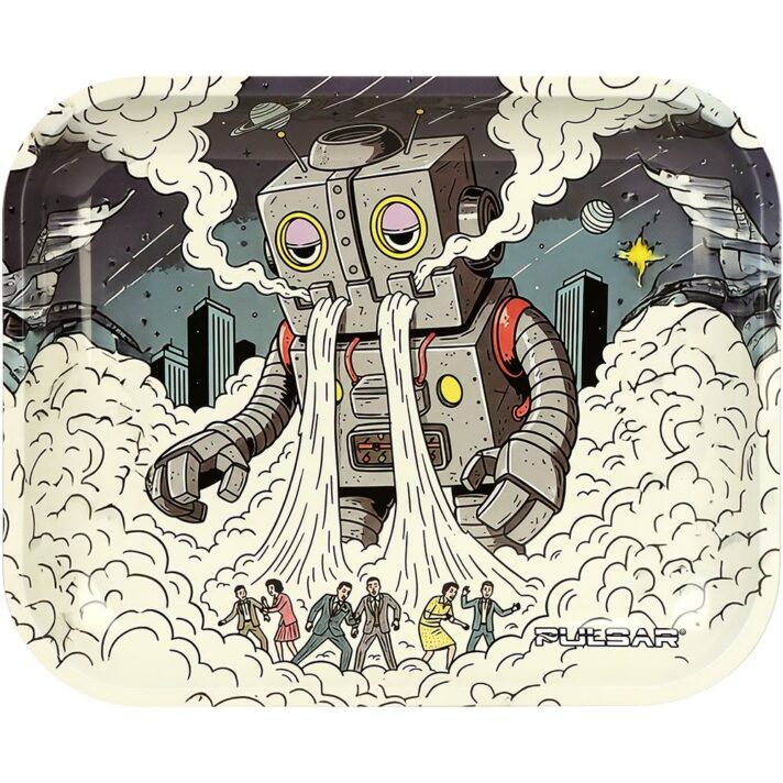 Pulsar Metal Rolling Tray - Attack of the Dope Bot / 13"x 11"